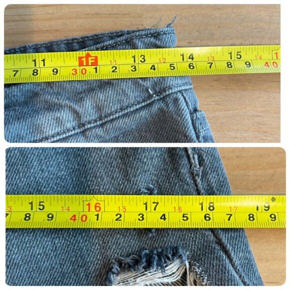 Zara Womens Boyfriend Jean Short Sz 4US Gray Distressed Destructed - Picture 7 of 10